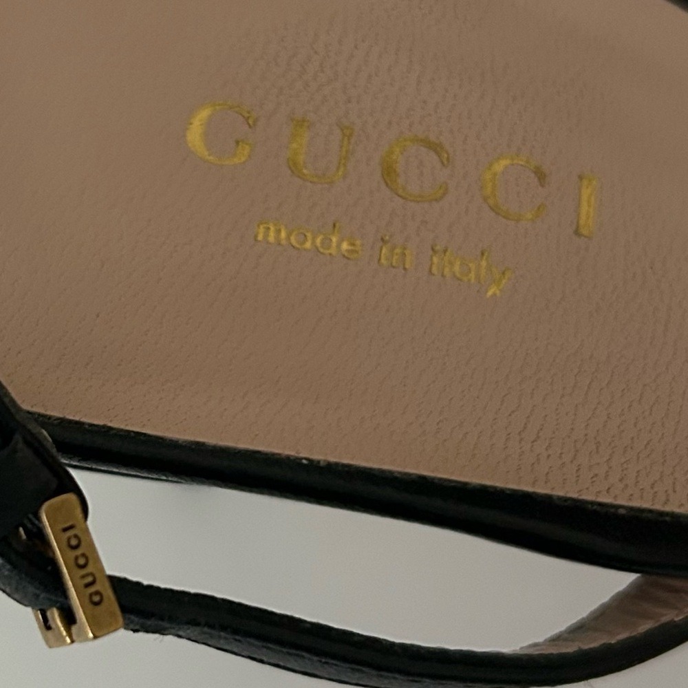 Gucci Victoria Classic Strappy Horsebit Black Leather Sandals Heels Shoes - 37 - Picture 6 of 14